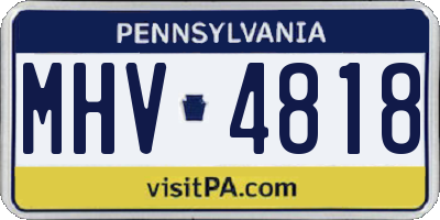 PA license plate MHV4818