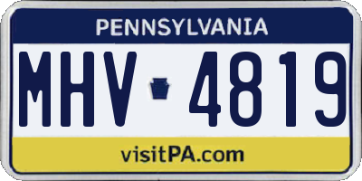 PA license plate MHV4819