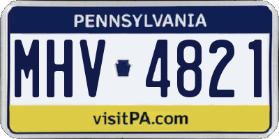 PA license plate MHV4821