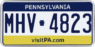 PA license plate MHV4823