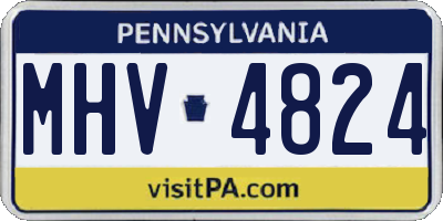 PA license plate MHV4824
