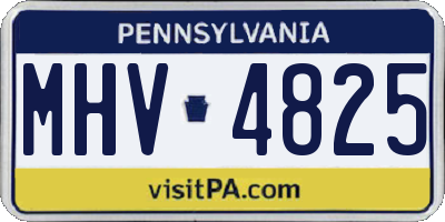 PA license plate MHV4825