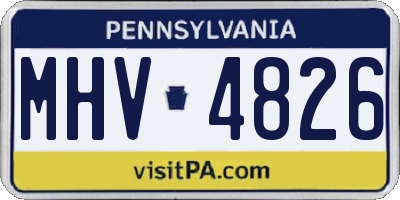 PA license plate MHV4826