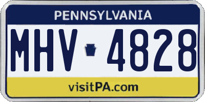 PA license plate MHV4828