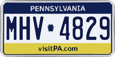 PA license plate MHV4829