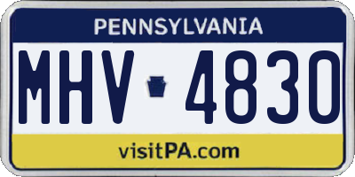 PA license plate MHV4830