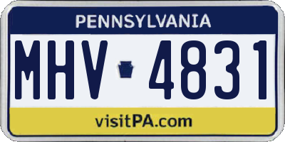 PA license plate MHV4831
