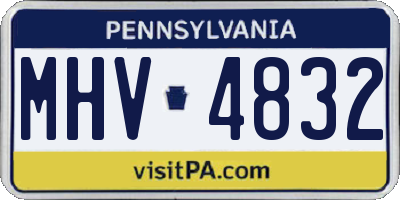 PA license plate MHV4832