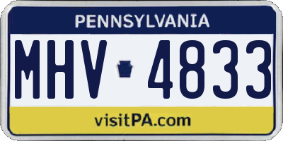 PA license plate MHV4833