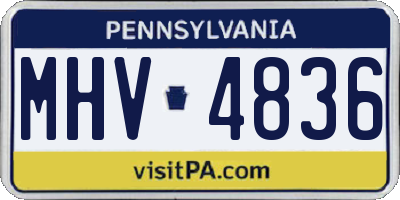 PA license plate MHV4836