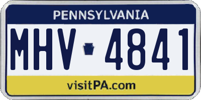 PA license plate MHV4841