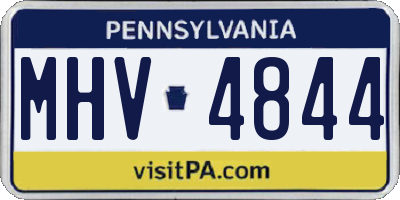 PA license plate MHV4844