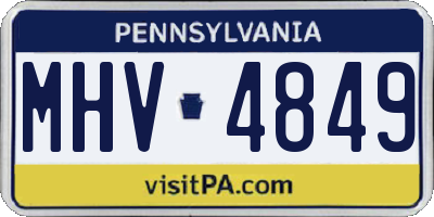 PA license plate MHV4849