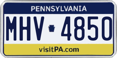 PA license plate MHV4850