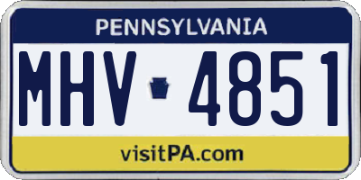 PA license plate MHV4851