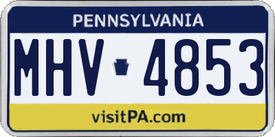 PA license plate MHV4853
