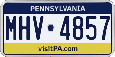 PA license plate MHV4857