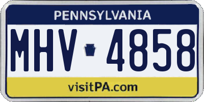 PA license plate MHV4858