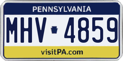 PA license plate MHV4859