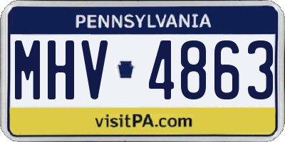 PA license plate MHV4863
