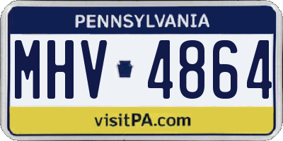 PA license plate MHV4864