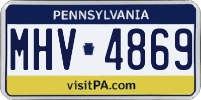 PA license plate MHV4869