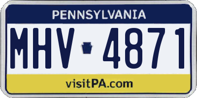 PA license plate MHV4871