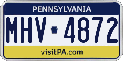 PA license plate MHV4872