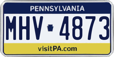 PA license plate MHV4873