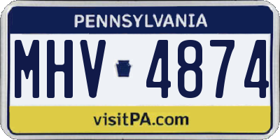PA license plate MHV4874