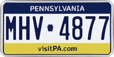 PA license plate MHV4877