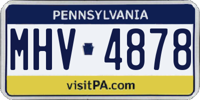 PA license plate MHV4878