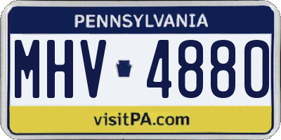 PA license plate MHV4880