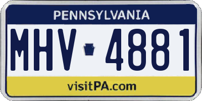 PA license plate MHV4881