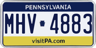 PA license plate MHV4883