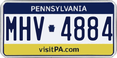 PA license plate MHV4884