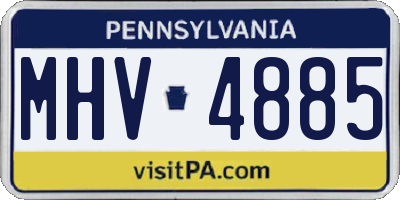 PA license plate MHV4885