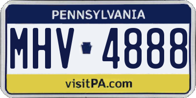 PA license plate MHV4888