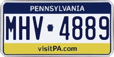 PA license plate MHV4889