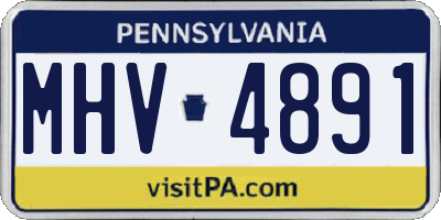 PA license plate MHV4891