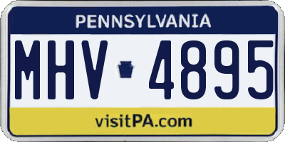 PA license plate MHV4895