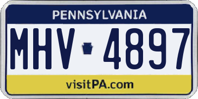 PA license plate MHV4897