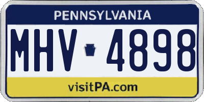 PA license plate MHV4898