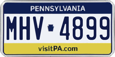 PA license plate MHV4899