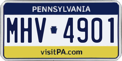 PA license plate MHV4901