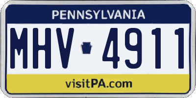 PA license plate MHV4911