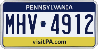 PA license plate MHV4912