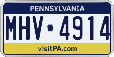 PA license plate MHV4914