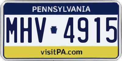 PA license plate MHV4915