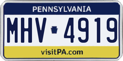 PA license plate MHV4919
